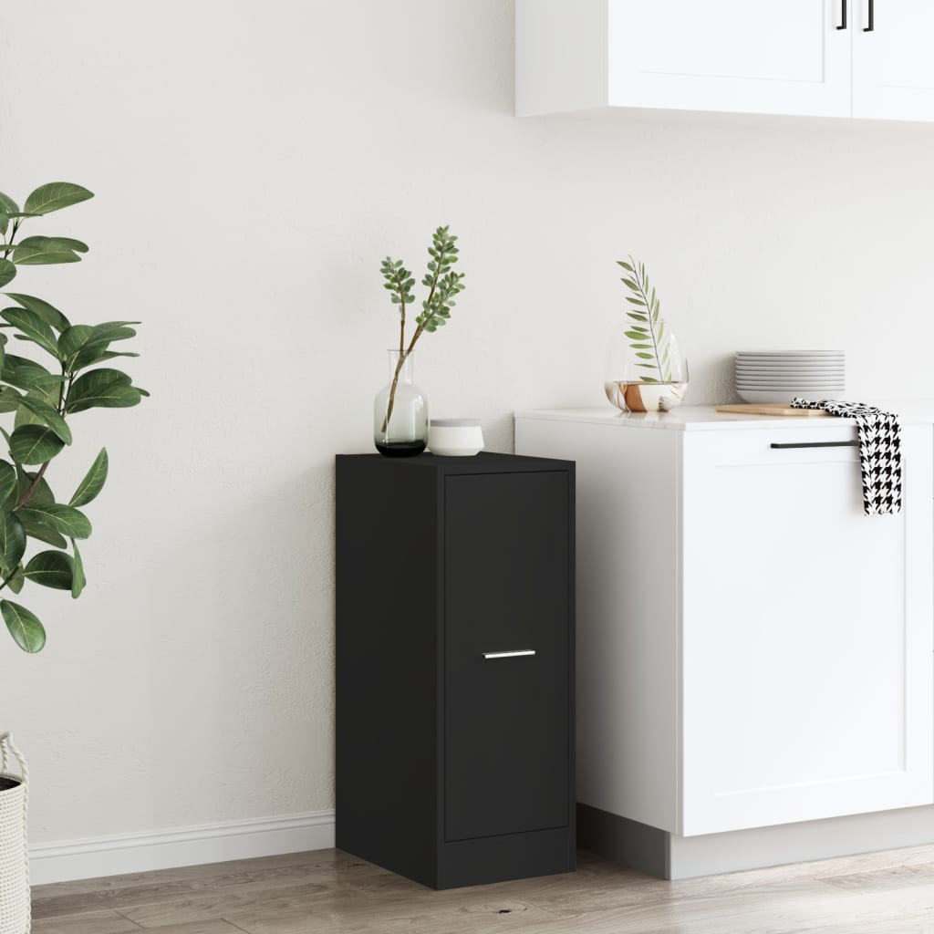 Apothecary Cabinet Black 30x41x77.5 cm Engineered Wood