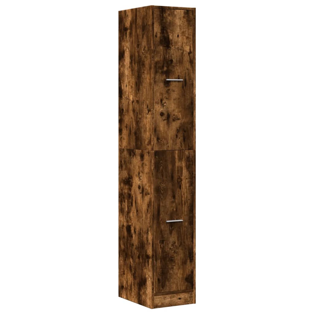 Apothecary Cabinet Smoked Oak 30x41x174.5 cm Engineered Wood