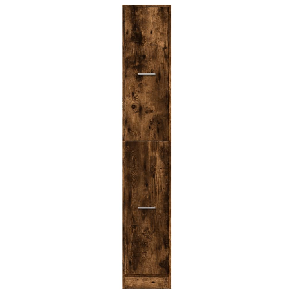 Apothecary Cabinet Smoked Oak 30x41x174.5 cm Engineered Wood