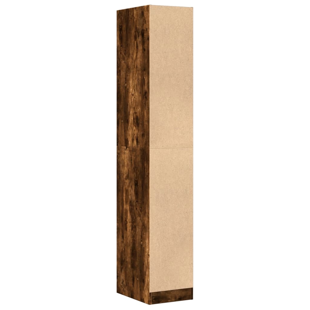 Apothecary Cabinet Smoked Oak 30x41x174.5 cm Engineered Wood