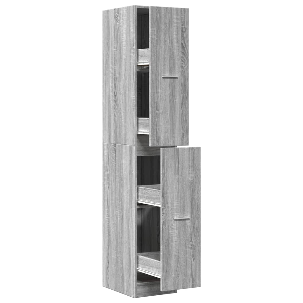 Apothecary Cabinet Grey Sonoma 30x41x174.5 cm Engineered Wood