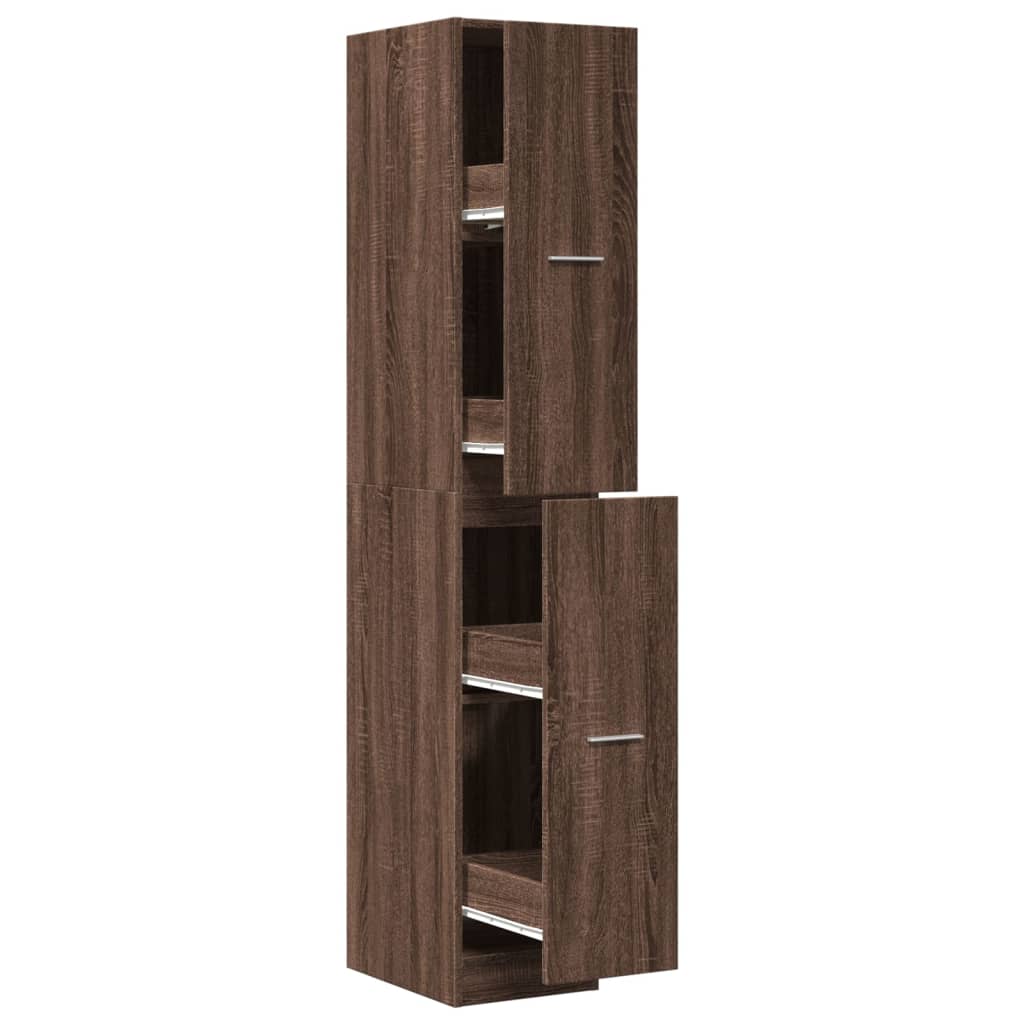 Apothecary Cabinet Brown Oak 30x41x174.5 cm Engineered Wood