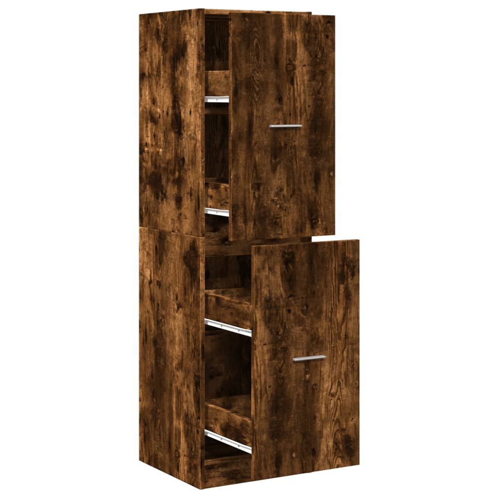 Apothecary Cabinet Smoked Oak 40x41x144.5 cm Engineered Wood