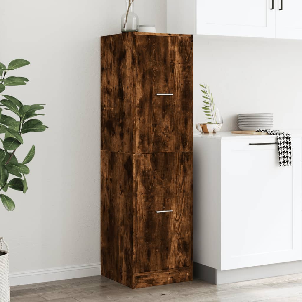 Apothecary Cabinet Smoked Oak 40x41x144.5 cm Engineered Wood