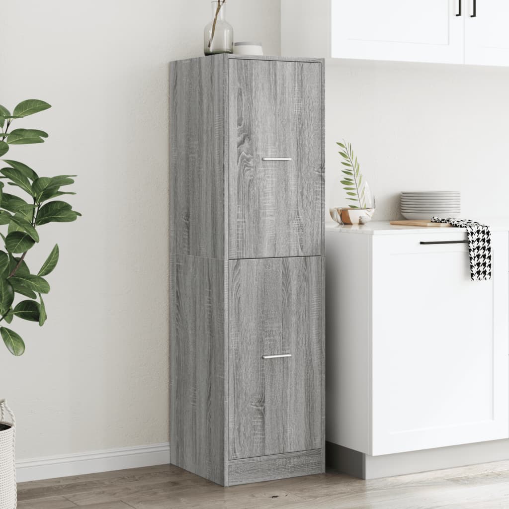 Apothecary Cabinet Grey Sonoma 40x41x144.5 cm Engineered Wood