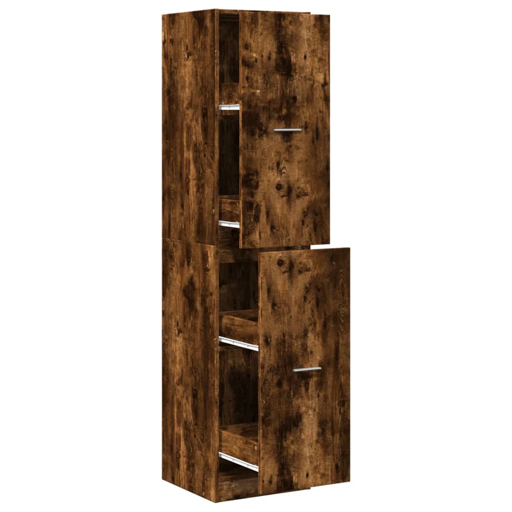 Apothecary Cabinet Smoked Oak 40x41x174.5 cm Engineered Wood