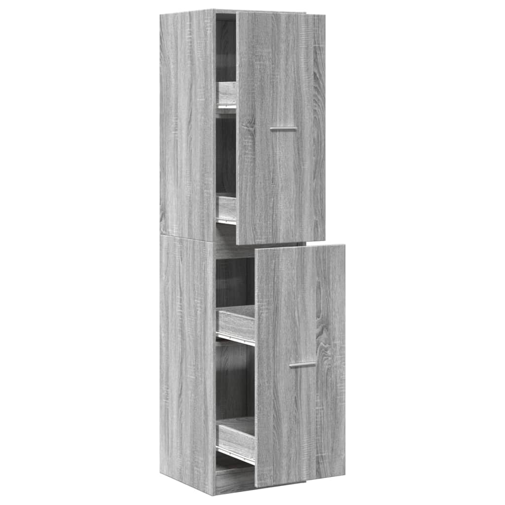 Apothecary Cabinet Grey Sonoma 40x41x174.5 cm Engineered Wood