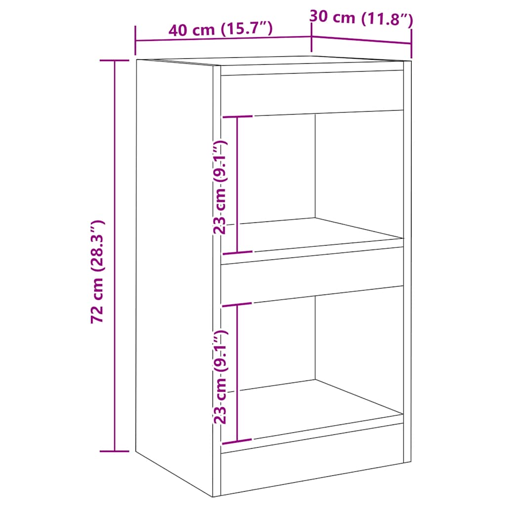 Book Cabinet/Room Divider Artisan Oak 40x30x72 cm