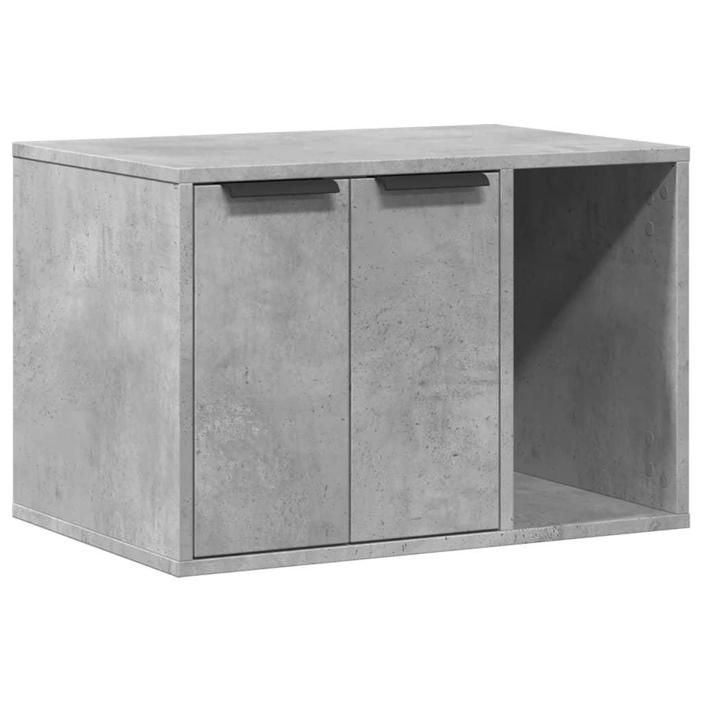 Cat Litter Box Enclosure Concrete Grey 60x40x40 cm Engineered Wood