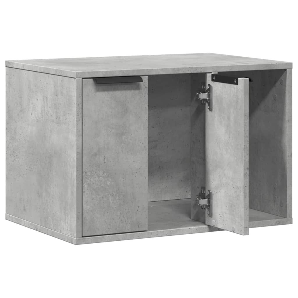 Cat Litter Box Enclosure Concrete Grey 60x40x40 cm Engineered Wood