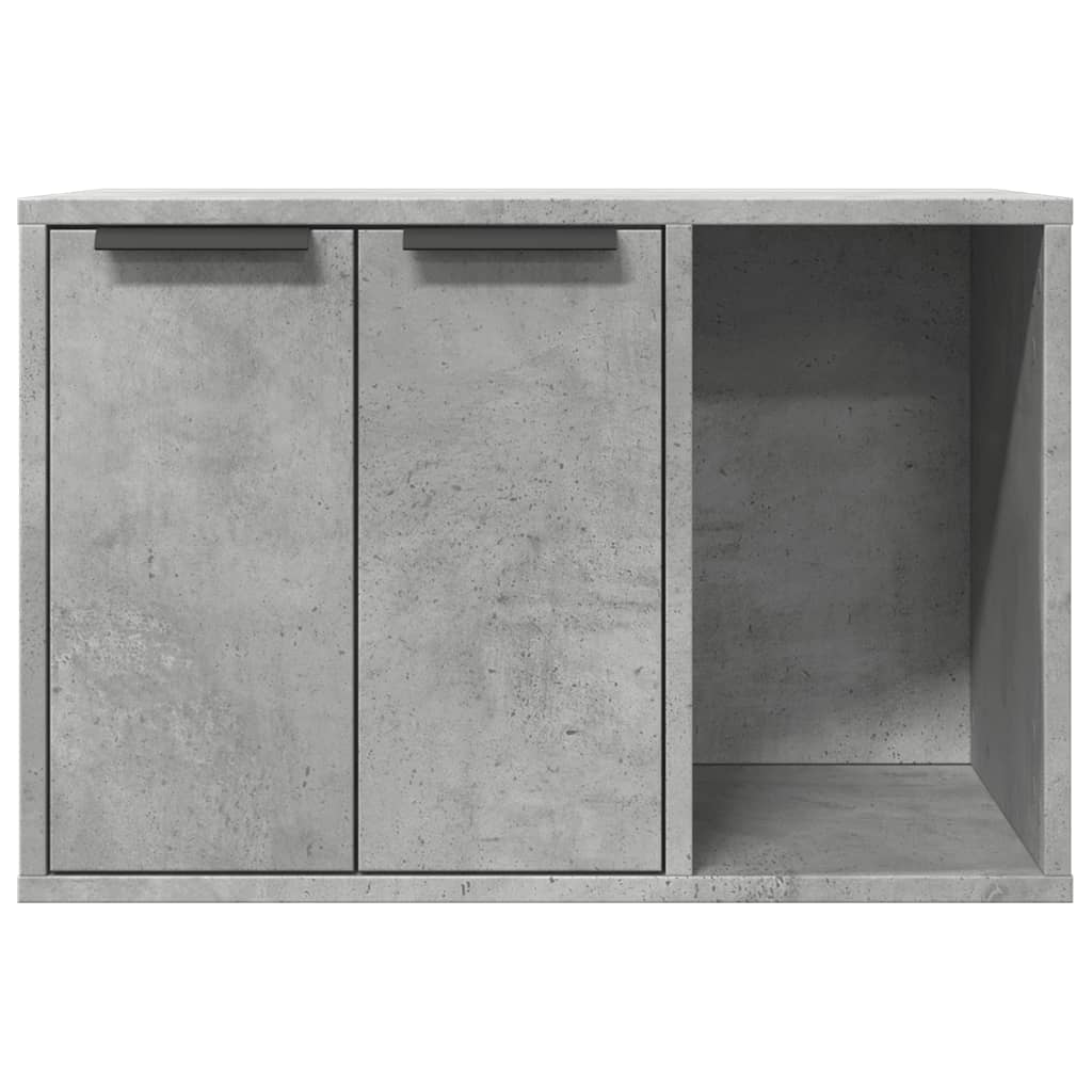 Cat Litter Box Enclosure Concrete Grey 60x40x40 cm Engineered Wood