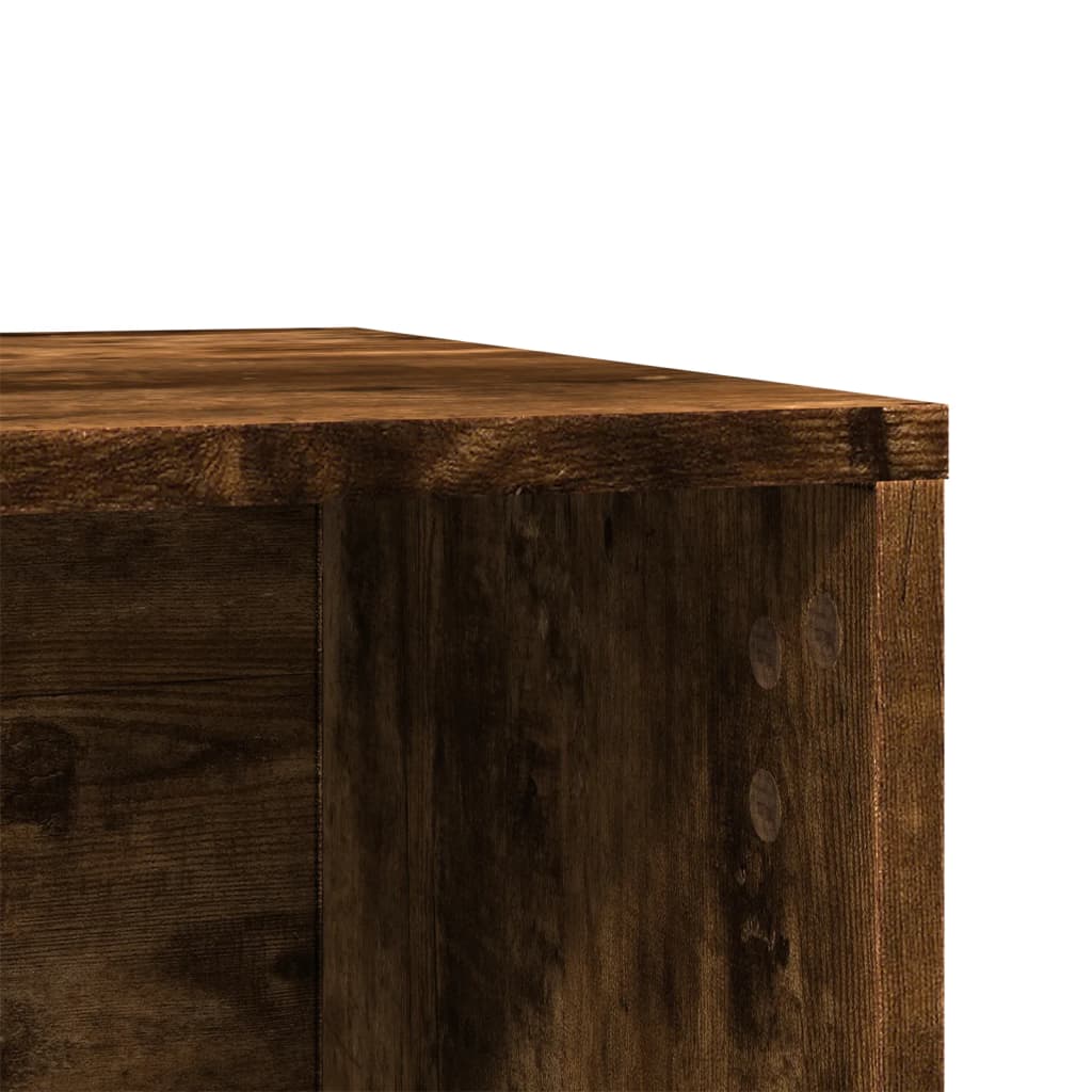 Cat Litter Box Enclosure Smoked Oak 60x40x40 cm Engineered Wood