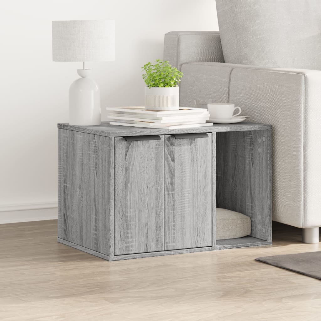 Cat Litter Box Enclosure Grey Sonoma 60x40x40 cm Engineered Wood