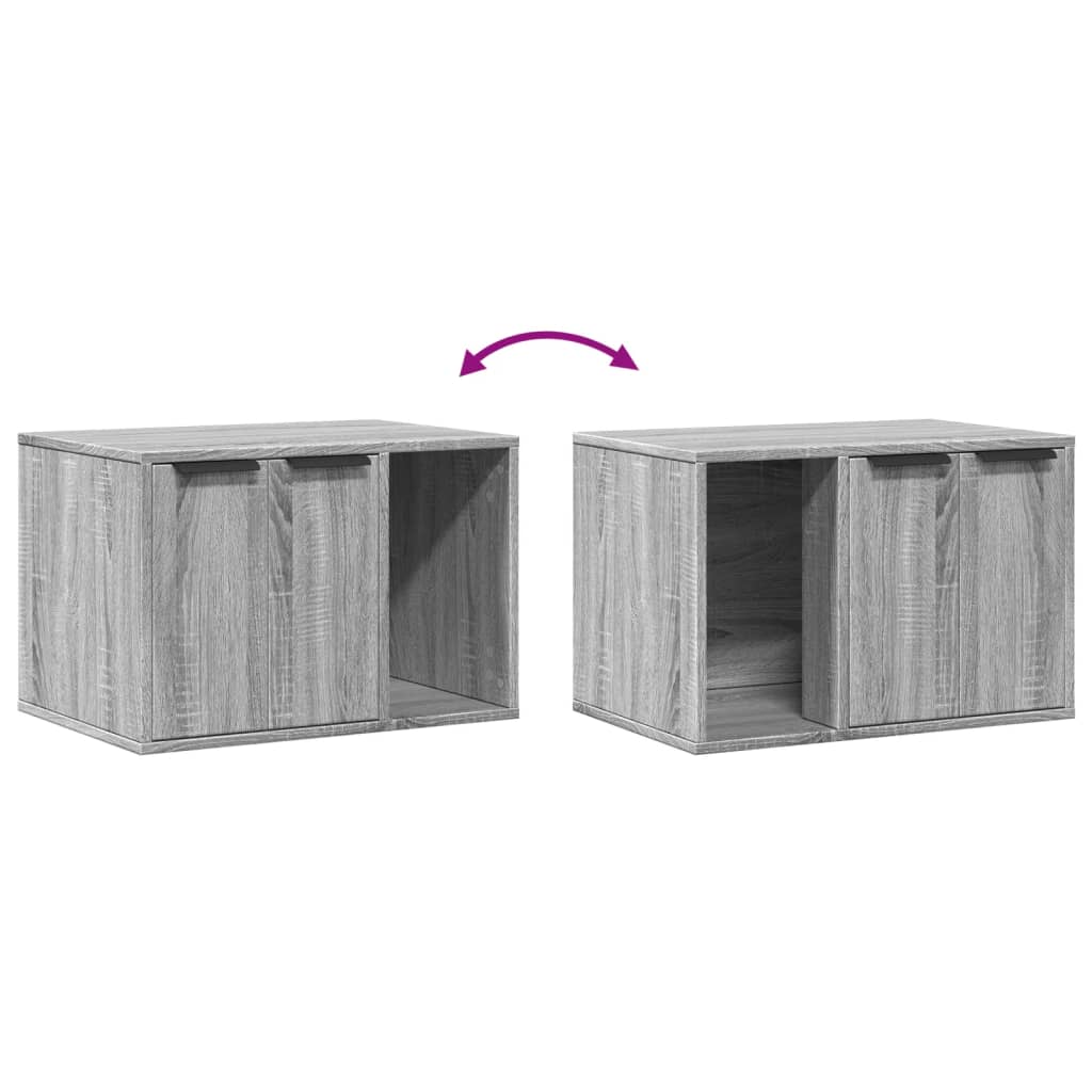 Cat Litter Box Enclosure Grey Sonoma 60x40x40 cm Engineered Wood