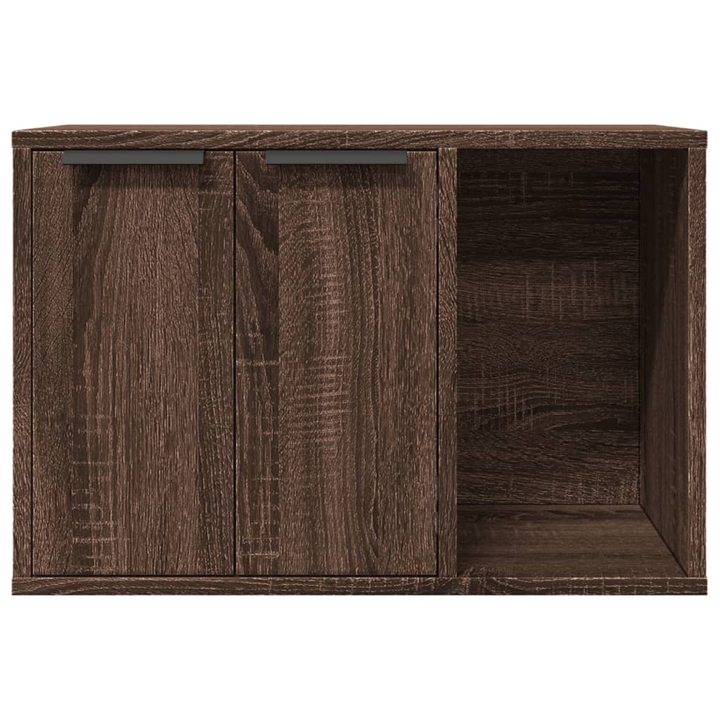 Cat Litter Box Enclosure Brown Oak 60x40x40 cm Engineered Wood