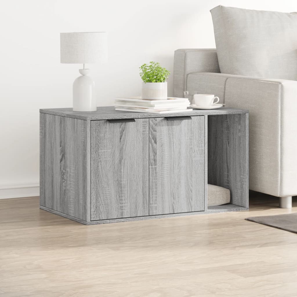 Cat Litter Box Enclosure Grey Sonoma 80x50x45 cm Engineered Wood