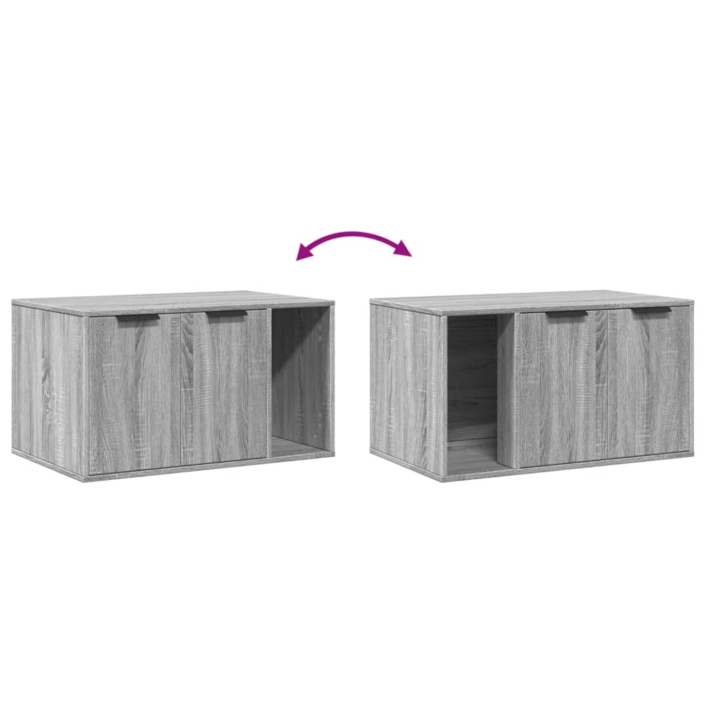 Cat Litter Box Enclosure Grey Sonoma 80x50x45 cm Engineered Wood