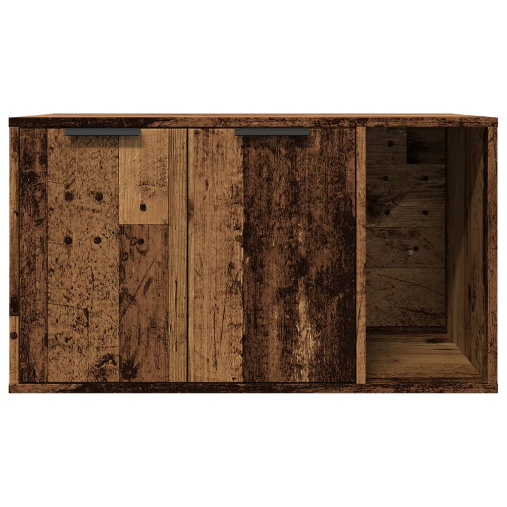 Cat Litter Box Enclosure Old Wood 80x50x45 cm Engineered Wood