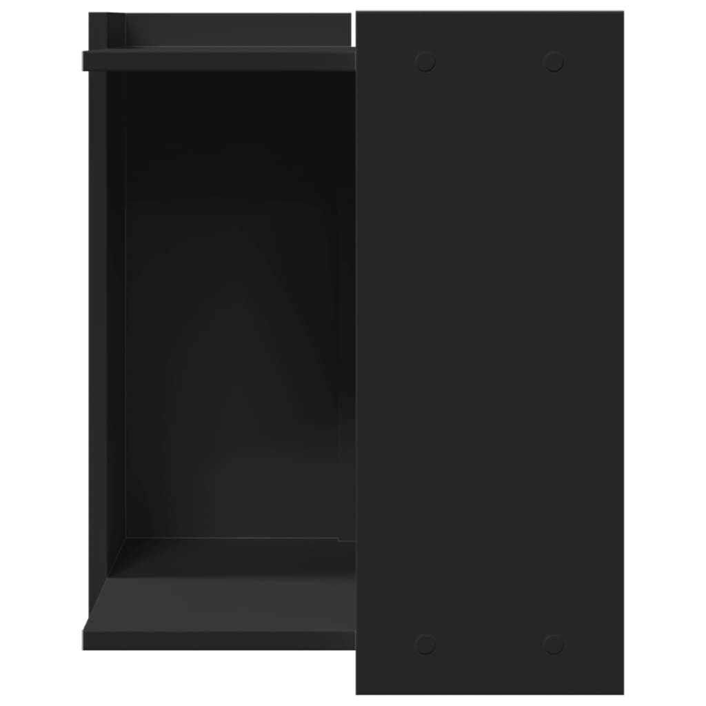Cat Litter Box Enclosure Black 42x42x51 cm Engineered Wood
