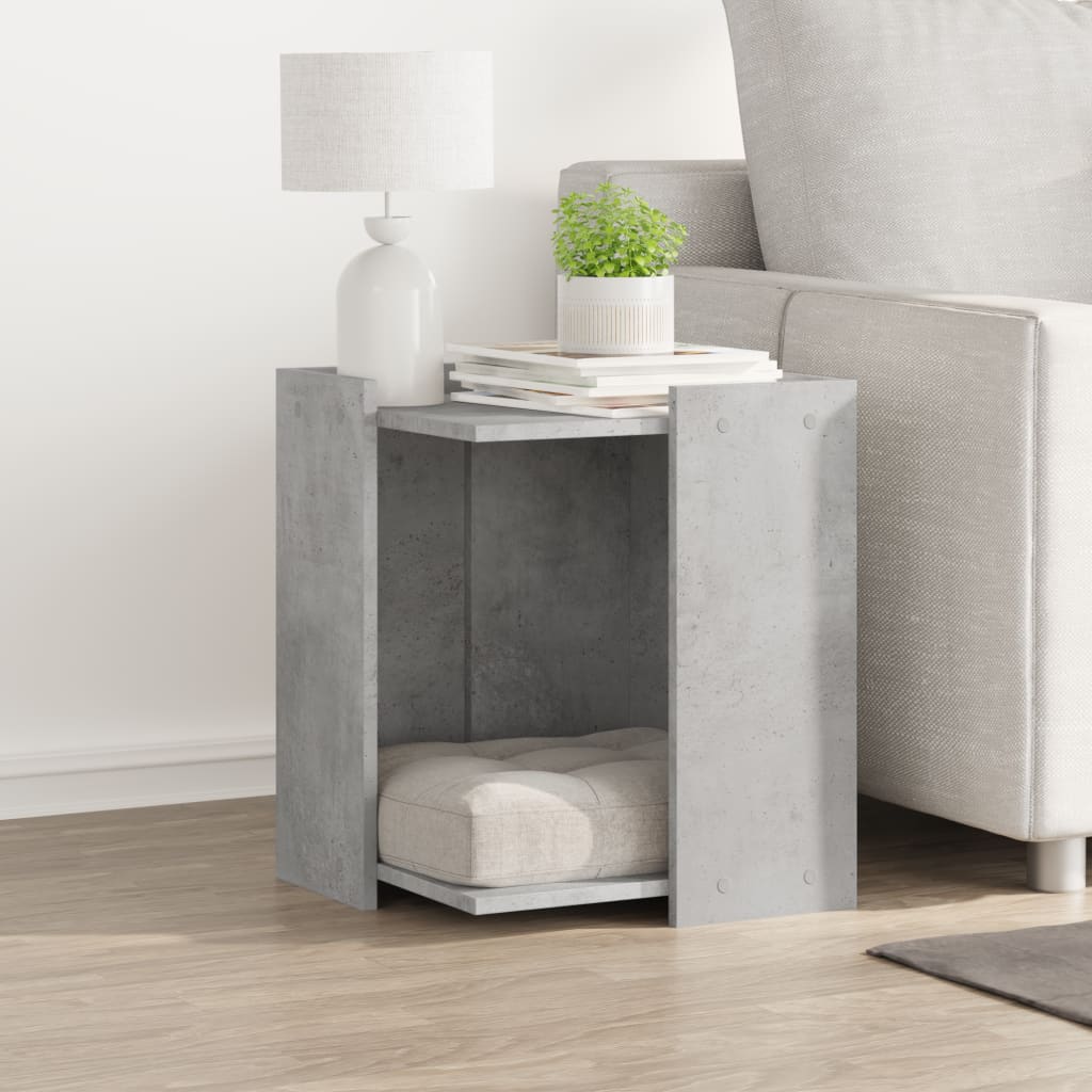 Cat Litter Box Enclosure Concrete Grey 42x42x51 cm Engineered Wood