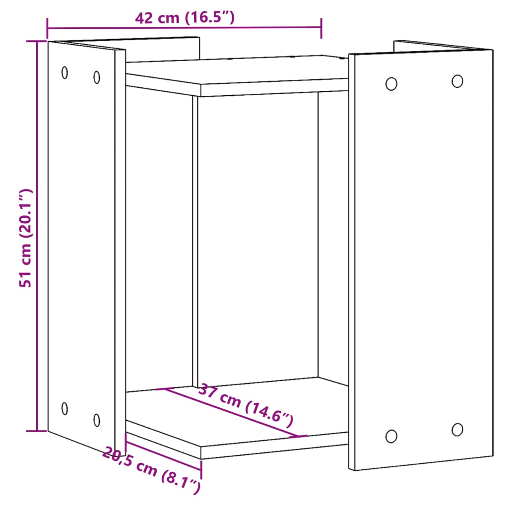 Cat Litter Box Enclosure Concrete Grey 42x42x51 cm Engineered Wood