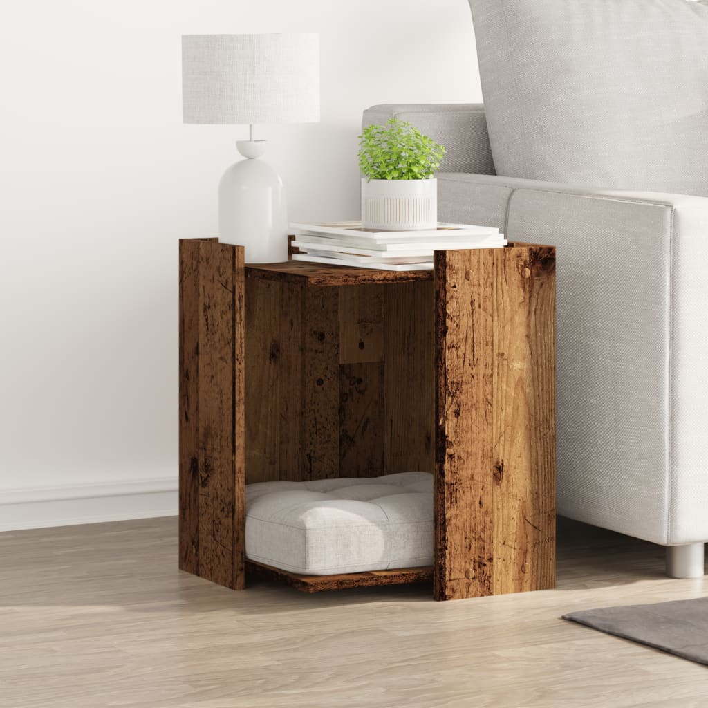 Cat Litter Box Enclosure Old Wood 42x42x51 cm Engineered Wood