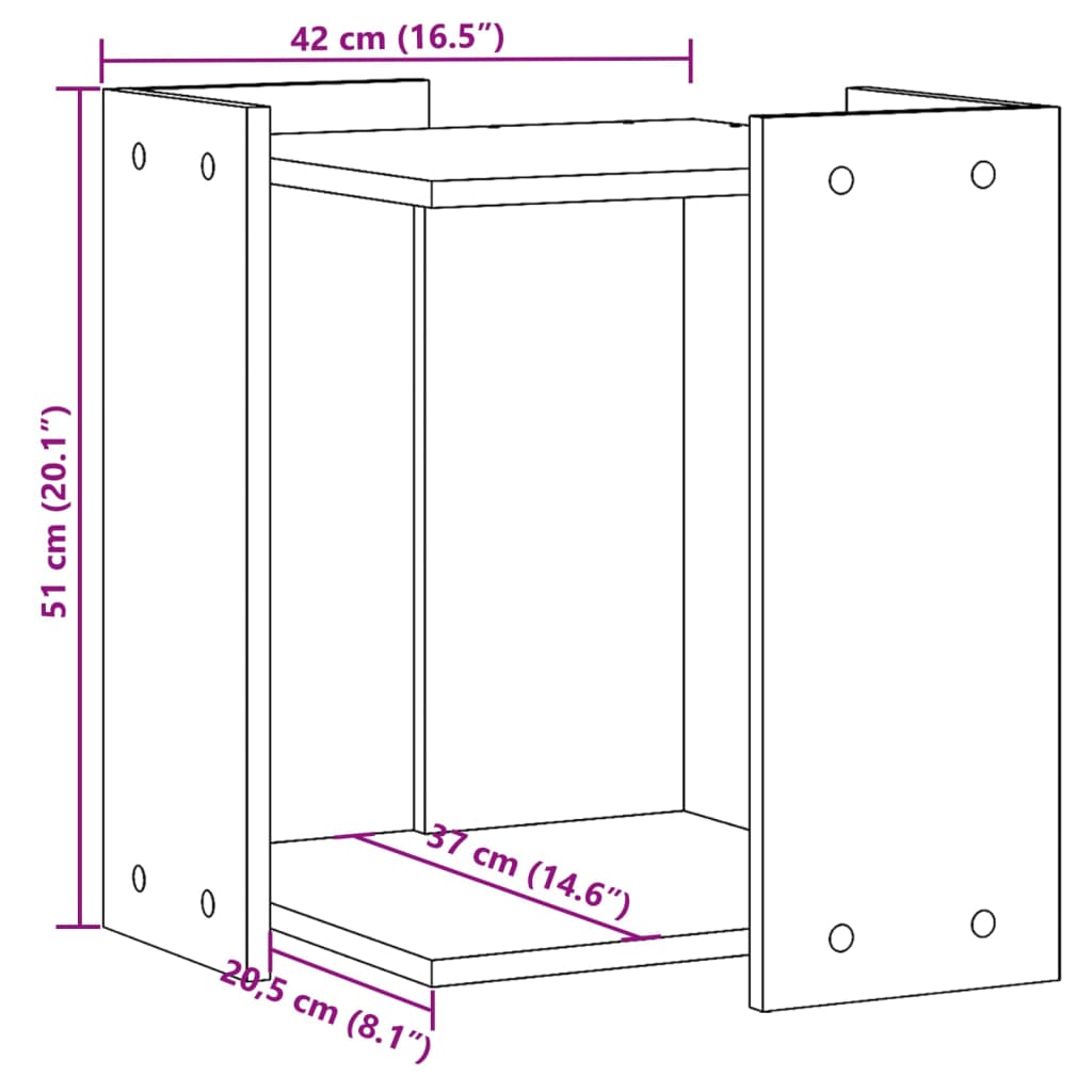 Cat Litter Box Enclosure Old Wood 42x42x51 cm Engineered Wood