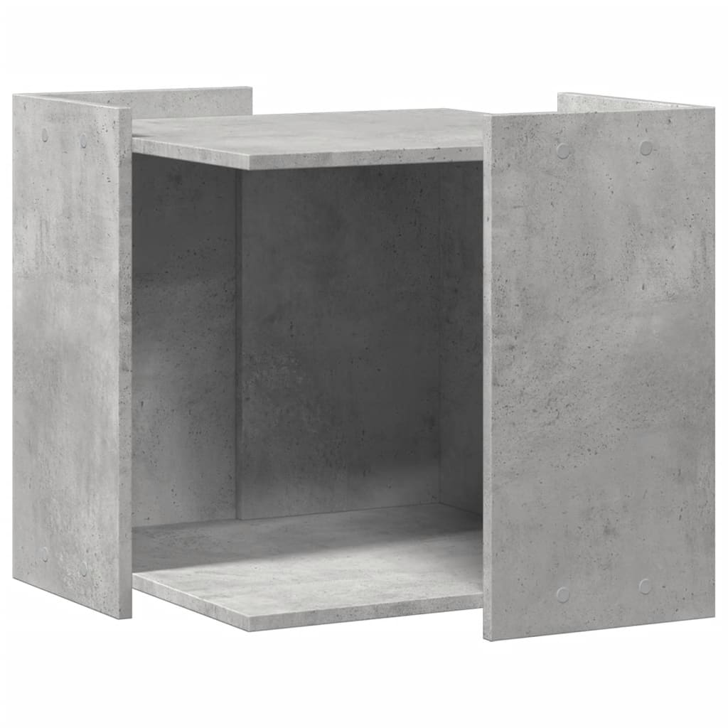 Cat Litter Box Enclosure Concrete Grey 53x53x51 cm Engineered Wood