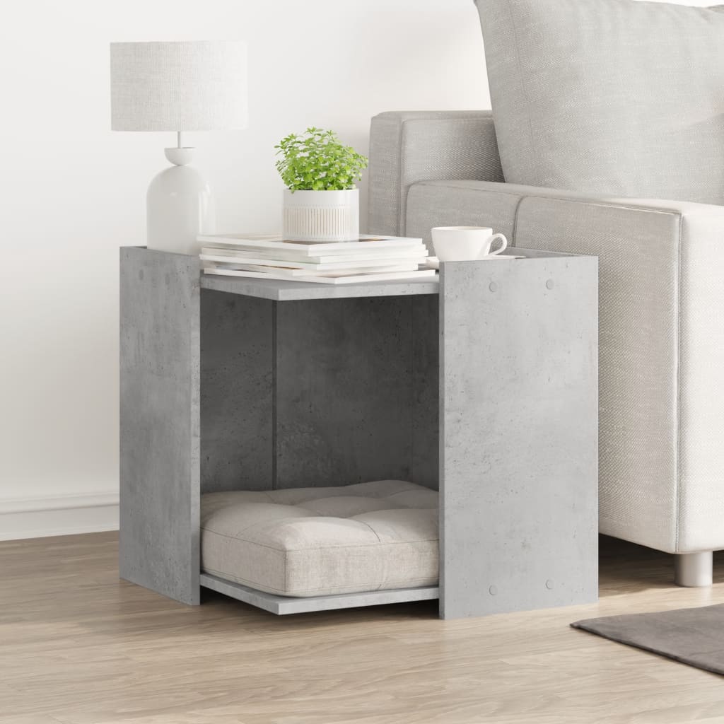 Cat Litter Box Enclosure Concrete Grey 53x53x51 cm Engineered Wood