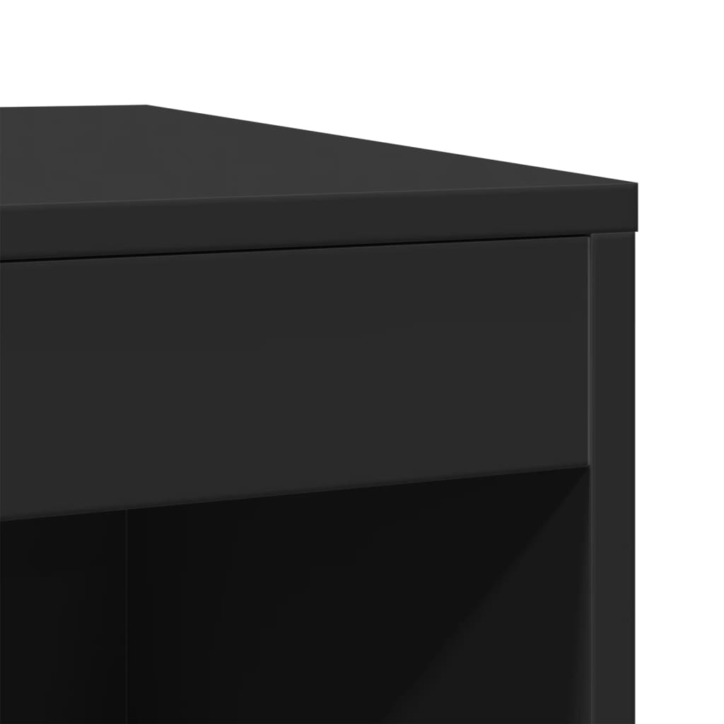 Cat Litter Box Enclosure Black 47x59x42 cm Engineered Wood
