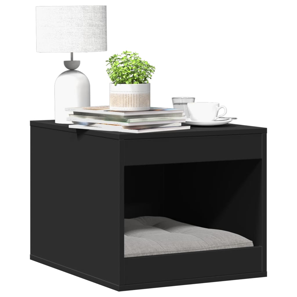 Cat Litter Box Enclosure Black 47x59x42 cm Engineered Wood