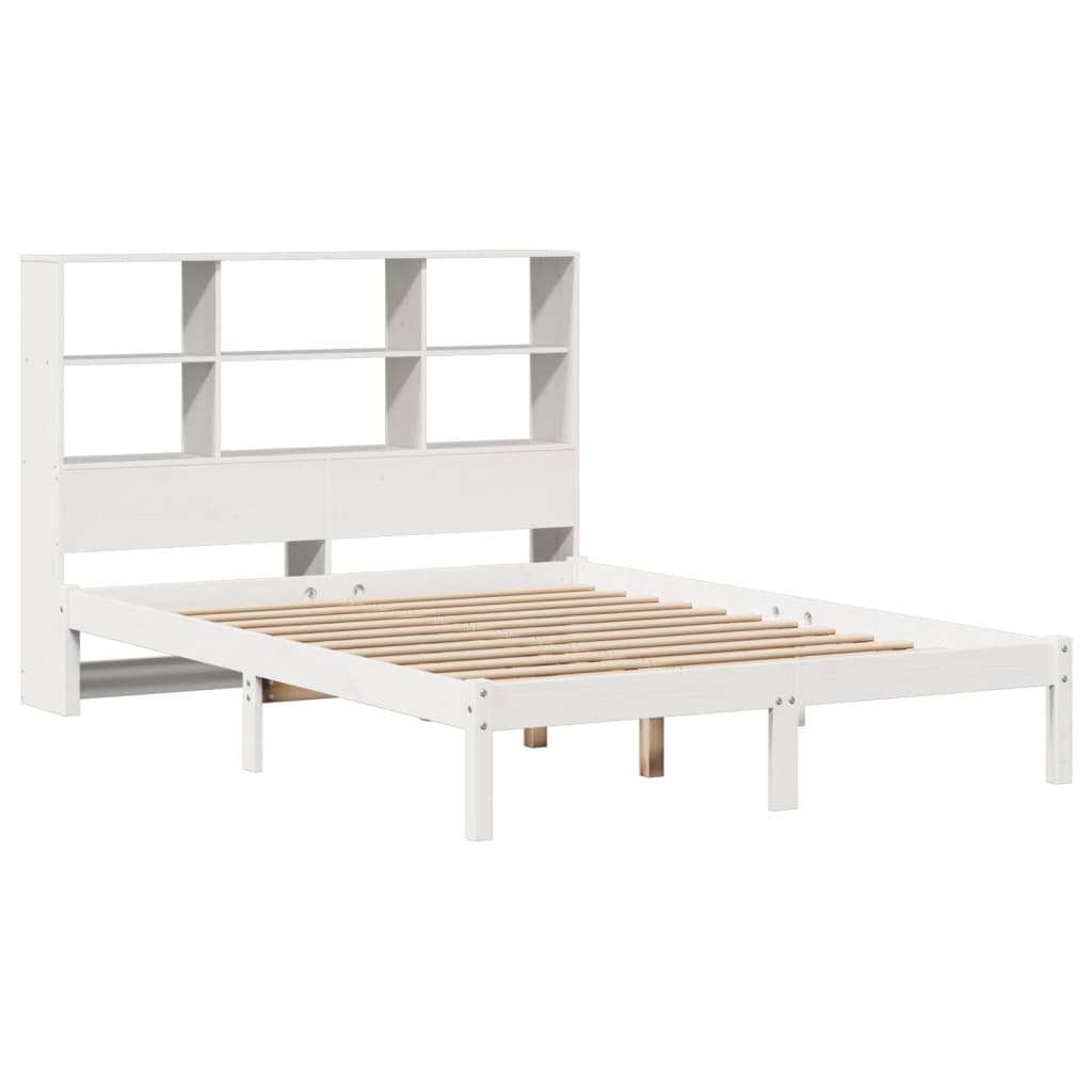 Bookcase Bed without Mattress White 160x200 cm Solid Wood Pine
