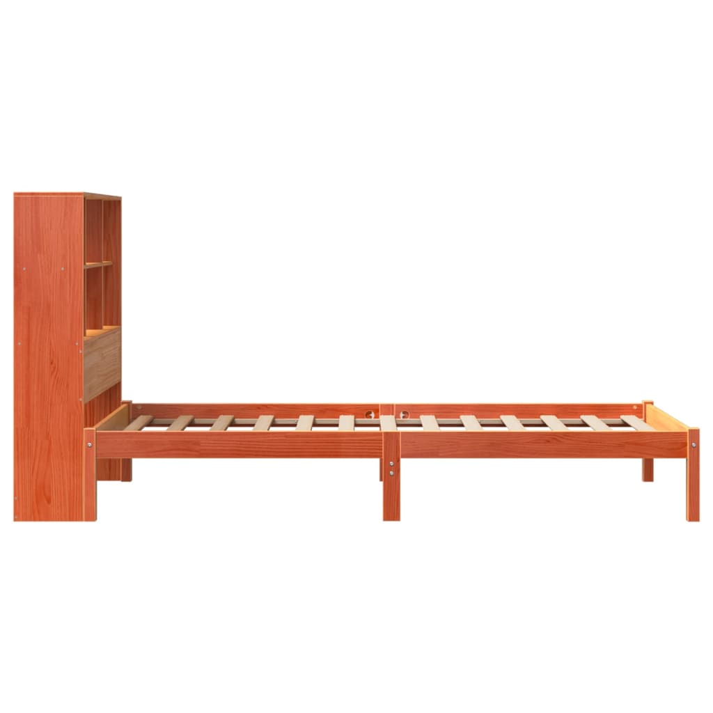 Bookcase Bed without Mattress Wax Brown 90x200 cm Solid Wood Pine