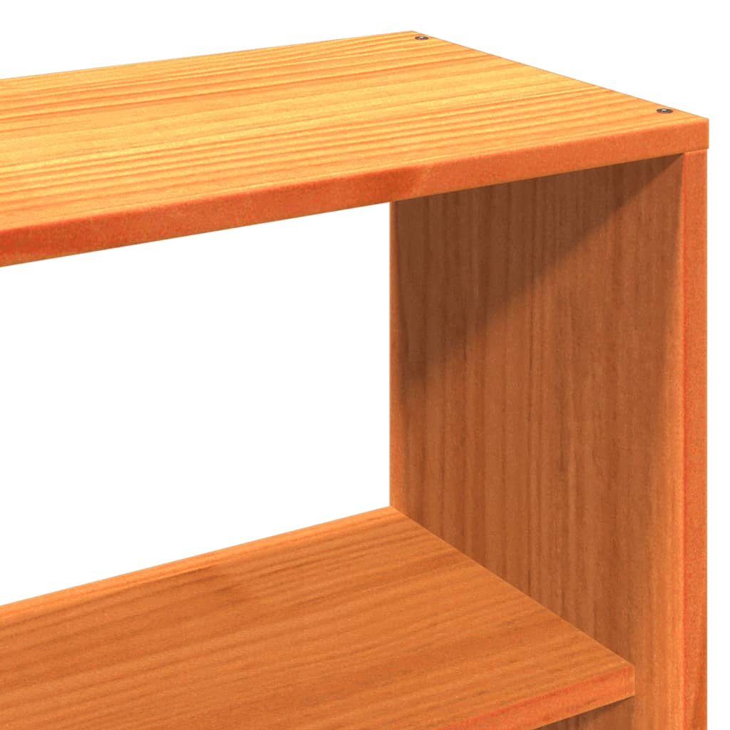 Bookcase Bed without Mattress Wax Brown 90x200 cm Solid Wood Pine
