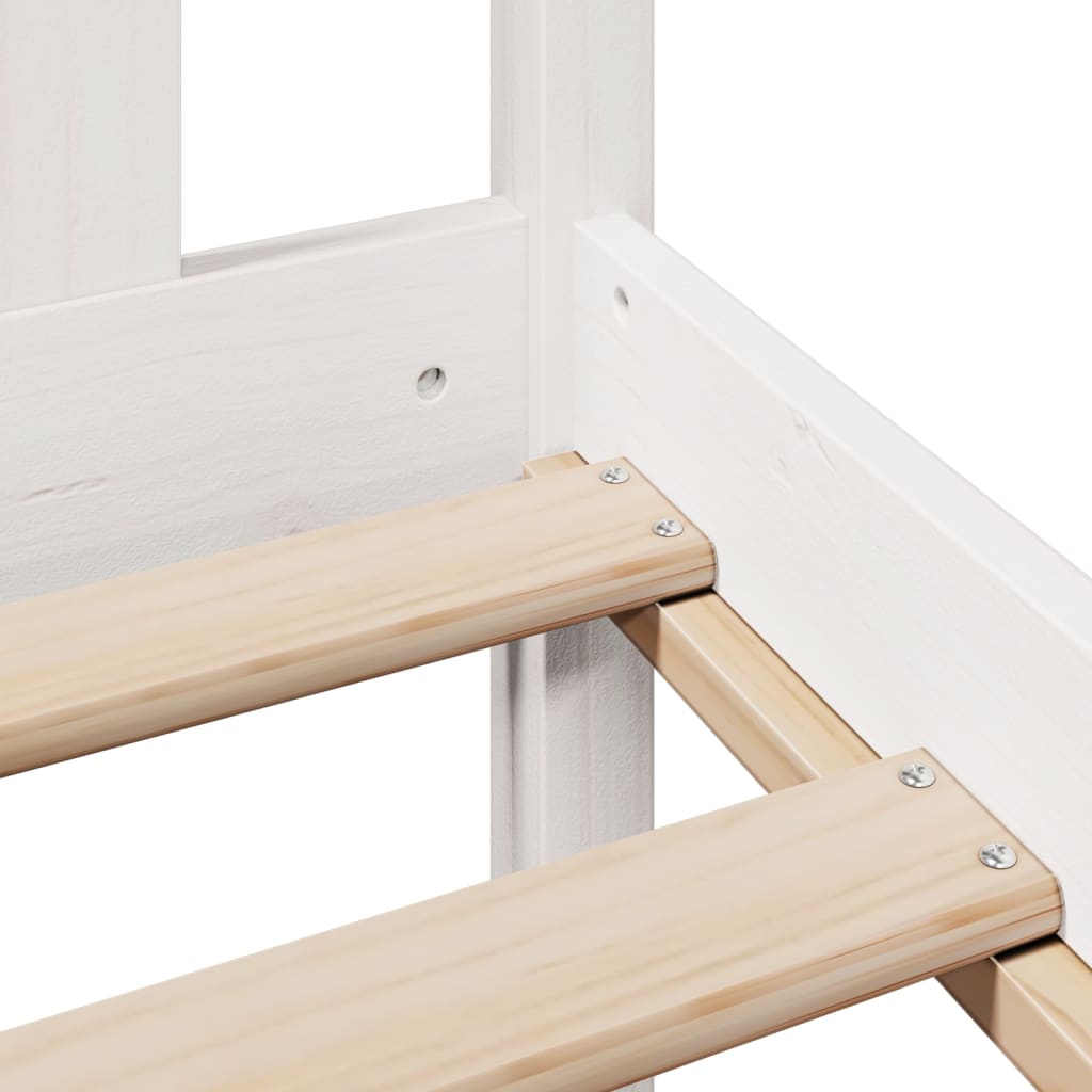 Bookcase Bed without Mattress White 120x200 cm Solid Wood Pine
