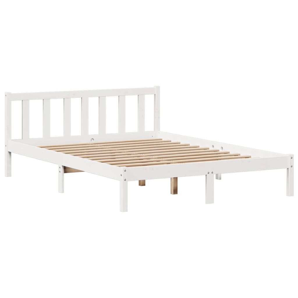 Bookcase Bed without Mattress White 160x200 cm Solid Wood Pine