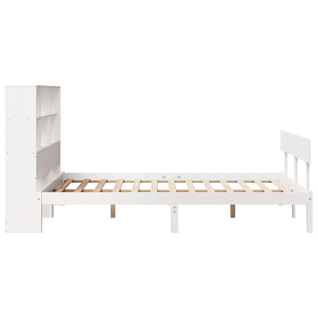 Bookcase Bed without Mattress White 160x200 cm Solid Wood Pine