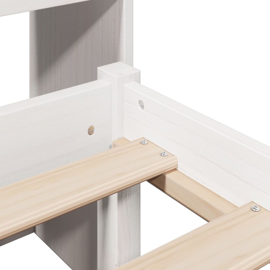 Bookcase Bed without Mattress White 160x200 cm Solid Wood Pine