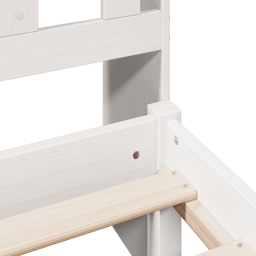 Bookcase Bed without Mattress White 160x200 cm Solid Wood Pine