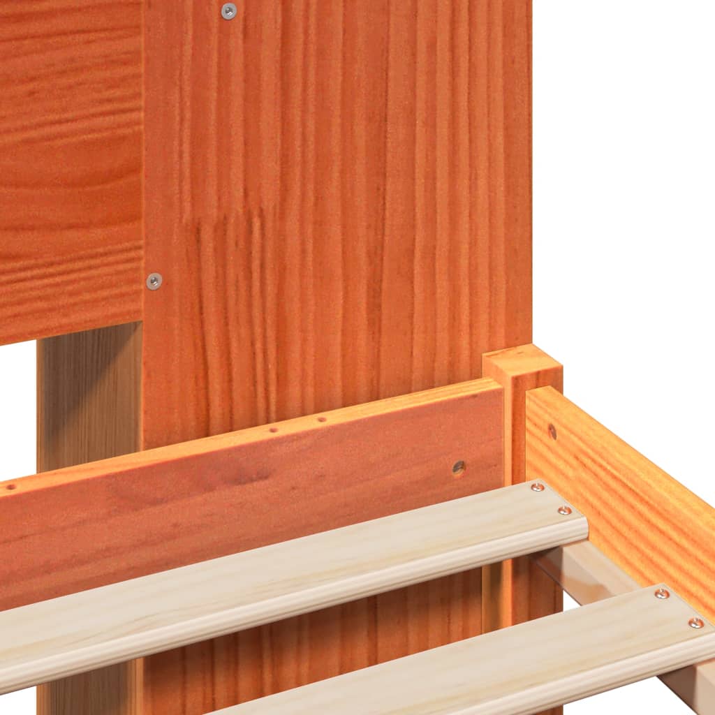 Bookcase Bed without Mattress Wax Brown 200x200 cm Solid Wood Pine