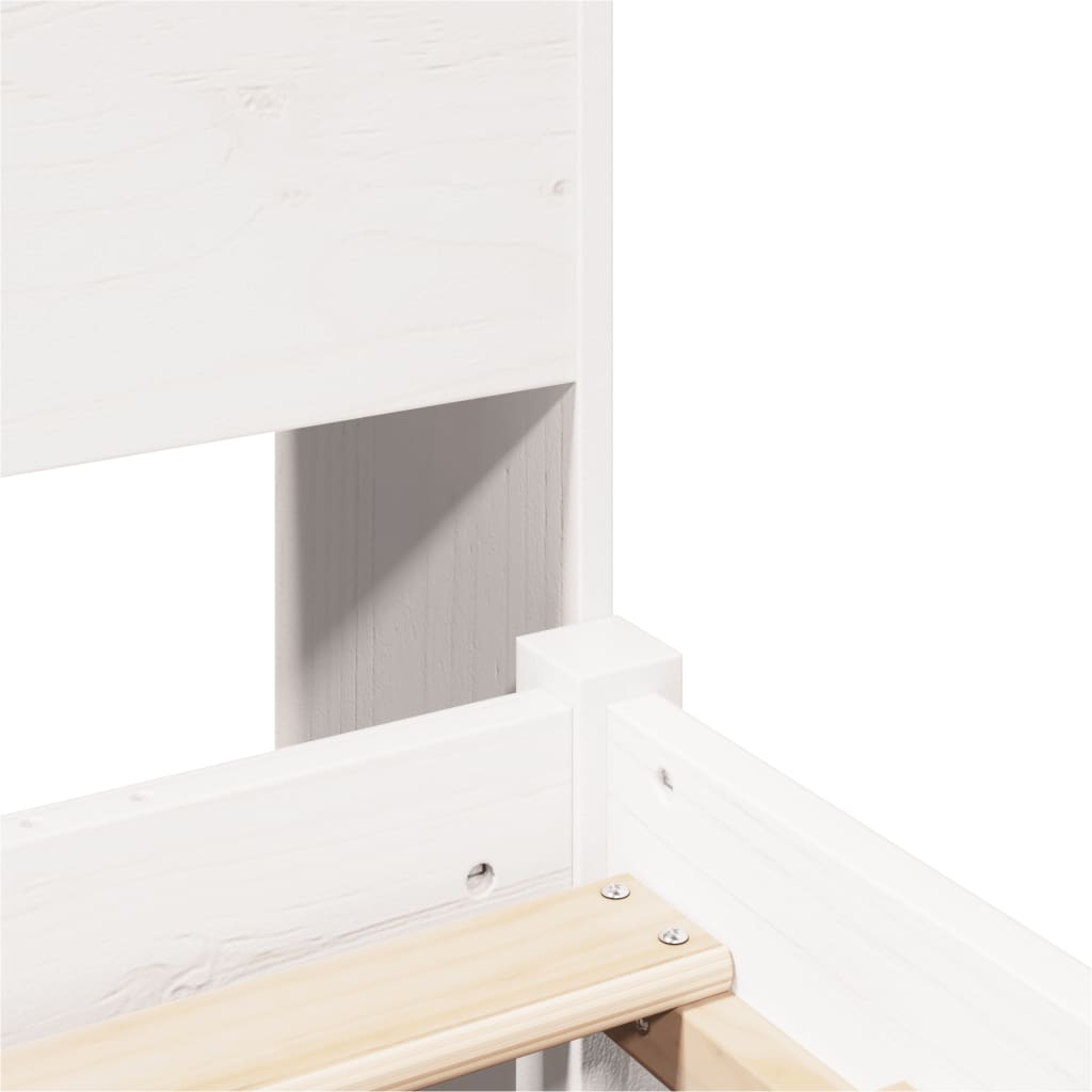Bookcase Bed without Mattress White 140x200 cm Solid Wood Pine