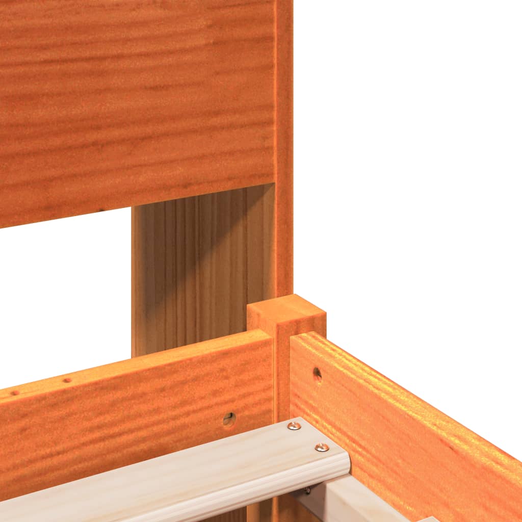 Bookcase Bed without Mattress Wax Brown 90x200 cm Solid Wood