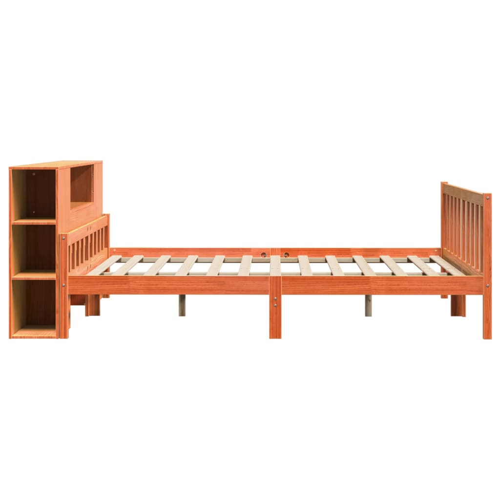 Bookcase Bed without Mattress Wax Brown 180x200 cm Super King Solid Wood