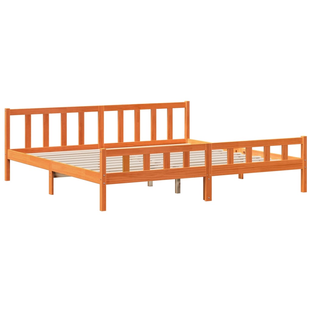 Bookcase Bed without Mattress Wax Brown 180x200 cm Super King Solid Wood
