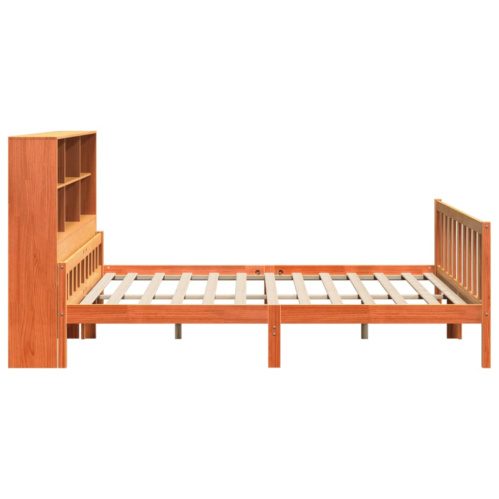 Bookcase Bed without Mattress Wax Brown 180x200 cm Super King Solid Wood