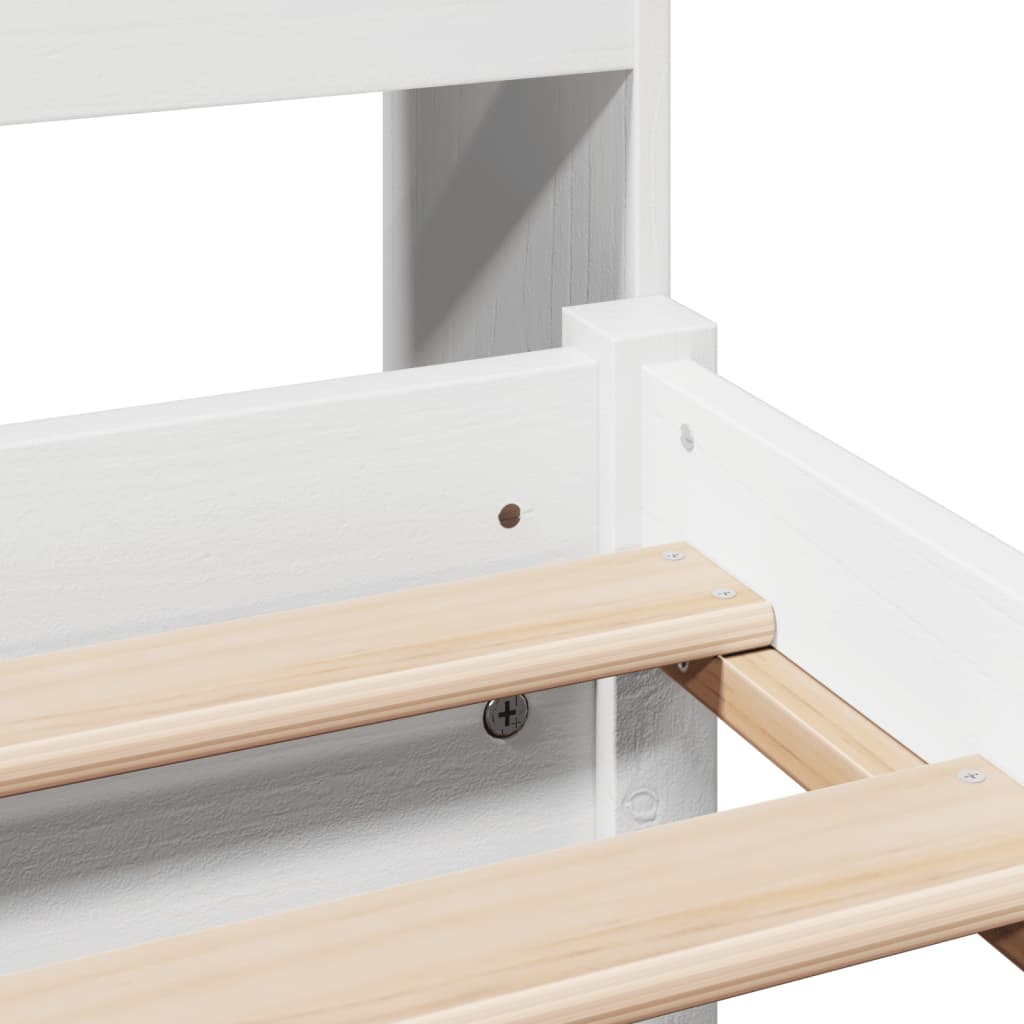Bookcase Bed without Mattress White 140x190cm Solid Wood Pine