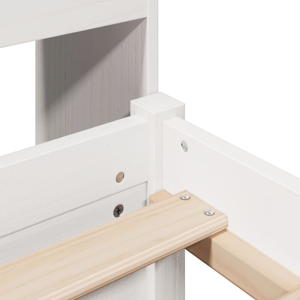 Bookcase Bed without Mattress White 140x200cm Solid Wood Pine