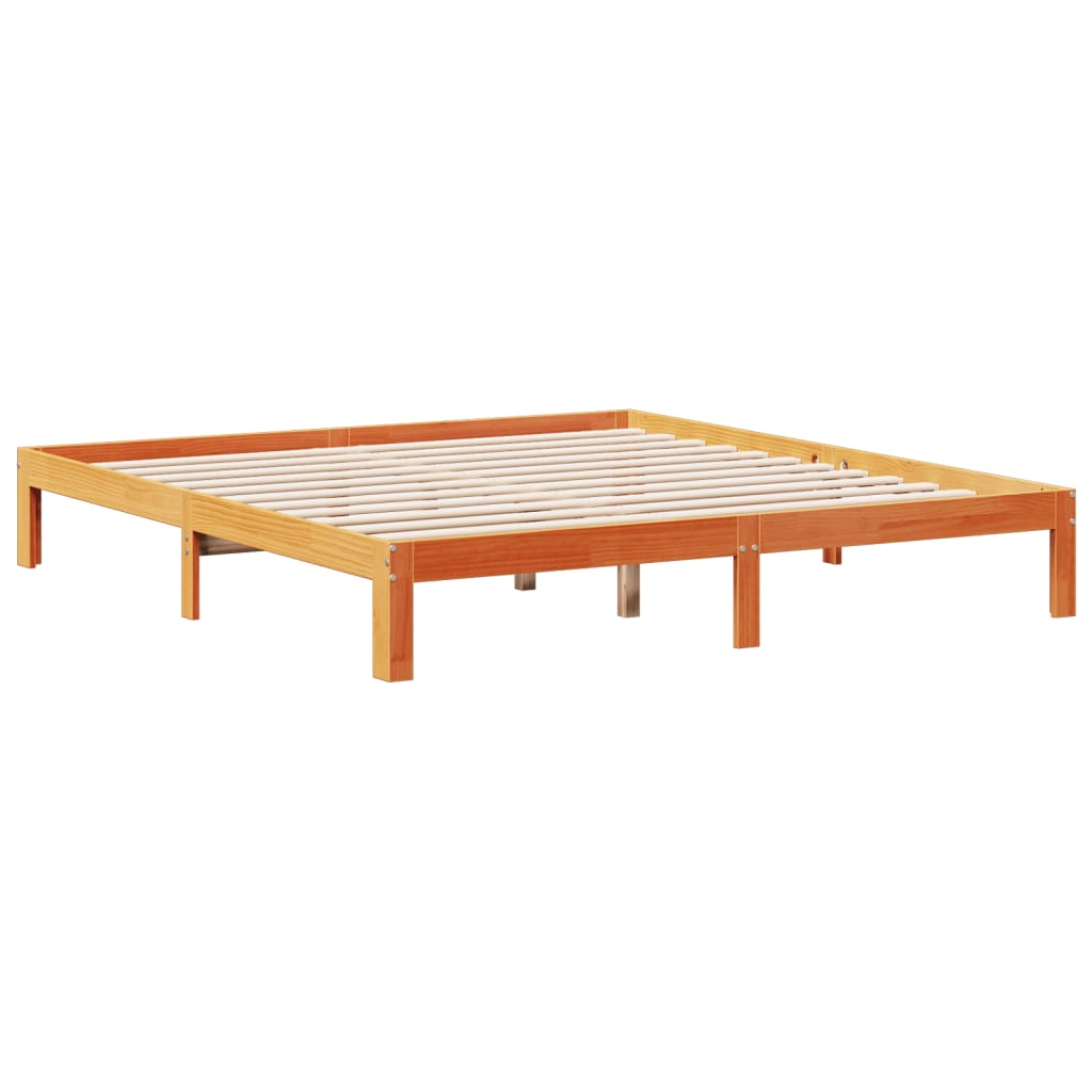 Bookcase Bed without Mattress Wax Brown 180x200cm Solid Wood Pine