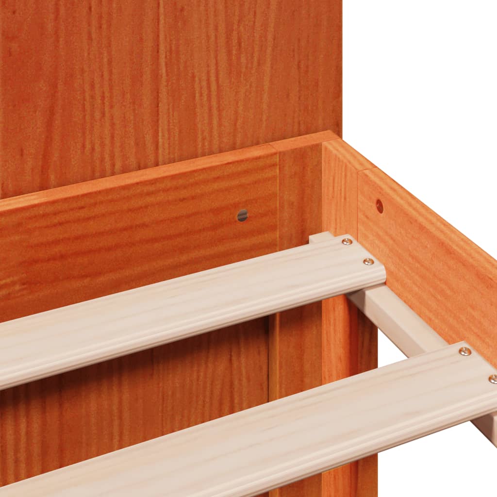 Bookcase Bed without Mattress Wax Brown 160x200cm Solid Wood Pine