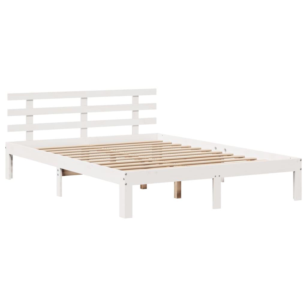 Bookcase Bed without Mattress White 120x190 cm Small Double Solid Wood Pine